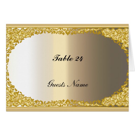 Menu de carte de table en or et métal (Devant horizontal)