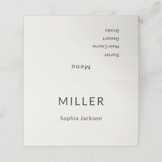 Menu de cartes de table architecturales (Extérieur déplié)