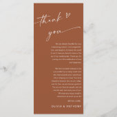 Menu de cérémonie minimaliste des Mariages (Dos)