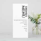 Menu de cocktail de boissons simples pour mariage (Debout devant)