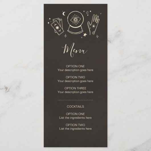 Menu de cocktail de la fête d'Halloween de la sorc (Devant)