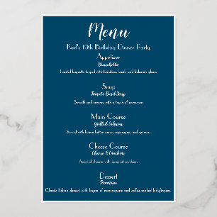 Menu de cocktail de luxe doré pour soirée