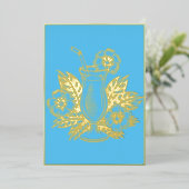 Menu de cocktail de luxe SkyBlue Gold pour soirée (Debout devant)