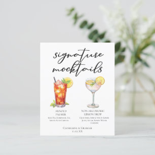 Menu de cocktails signature tropicaux de mariage