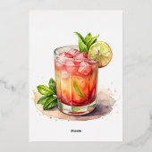 Menu de cocktails sophistiqué avec feuille d'or (Verso)
