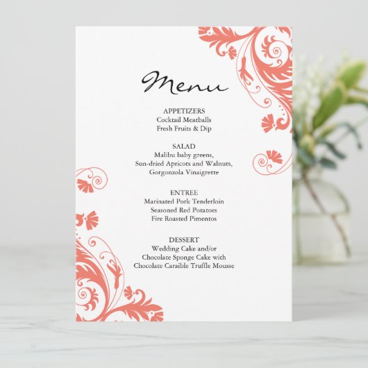 Menu de corail de mariage (Debout devant)