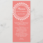 Menu de corail moderne élégant de Tableau de (Devant)