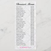 Menu de damassé d'Ebonie de 311 desserts de (Dos)