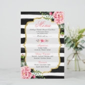 Menu de déjeuner de douche de mariée Classy Floral (Debout devant)