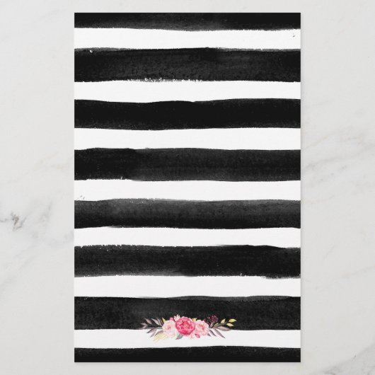 Menu de déjeuner pour la douche de mariée Classy F (Dos)