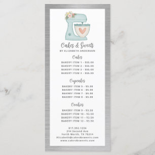 Menu de dessert Chef pâtisserie boulangerie