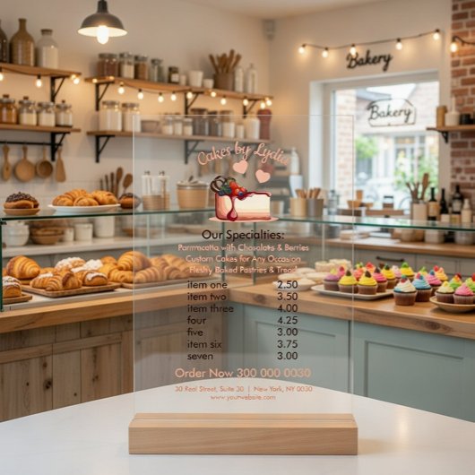 Menu de dessert personnalisé doux et élégant