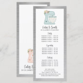 Menu de desserts du chef pâtissier de boulangerie (Devant / Derrière)