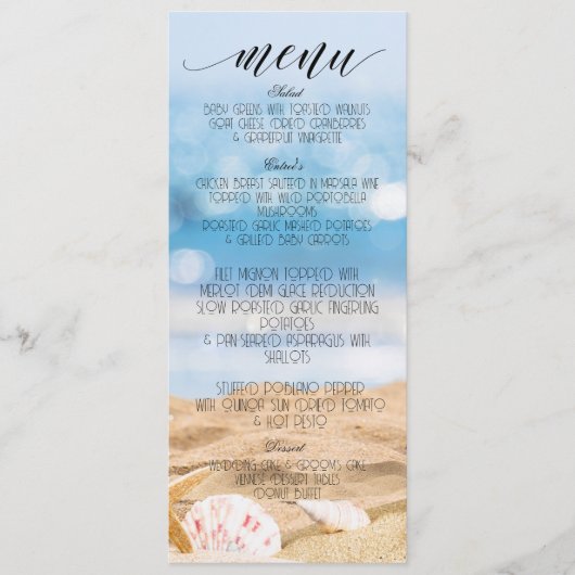 Menu de destination de la plage (Devant)