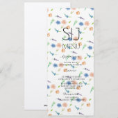 Menu de dîner à l'aquarelle botanique simple de ma (Devant / Derrière)