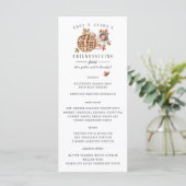 Menu de dîner aquarelle Fête de Thanksgiving (Debout devant)