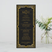 Menu de dîner Art Déco Gatsby | Couleur modifiable (Debout devant)
