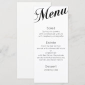 Menu de dîner classique. Table de mariage traditio (Devant / Derrière)