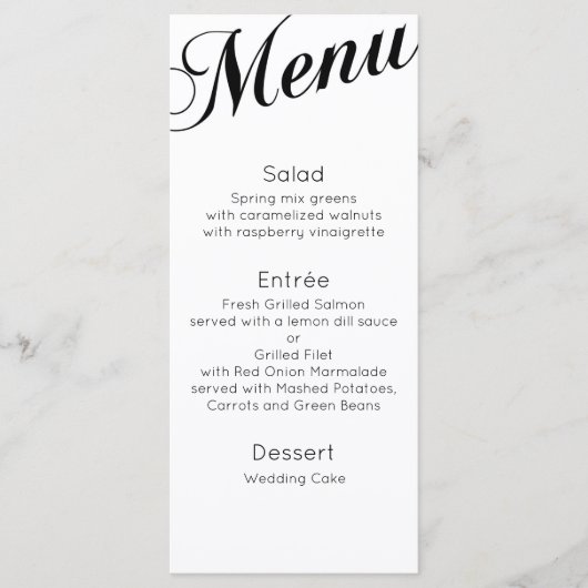Menu de dîner classique. Table de mariage traditio (Devant)