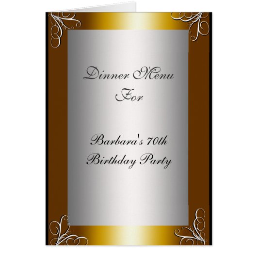 Menu de dîner de fête le plus populaire (Devant)