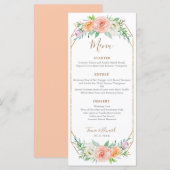 Menu de dîner de fleurs d'aquarelle géométrique (Devant / Derrière)