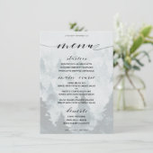 Menu de dîner de la forêt enneigée en hiver (Debout devant)