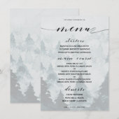 Menu de dîner de la forêt enneigée en hiver (Devant / Derrière)