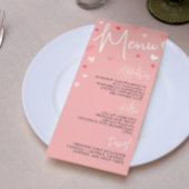 Menu de dîner de la Saint-Valentin rose ou menu de