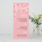 Menu de dîner de la Saint-Valentin rose pour une s (Debout devant)
