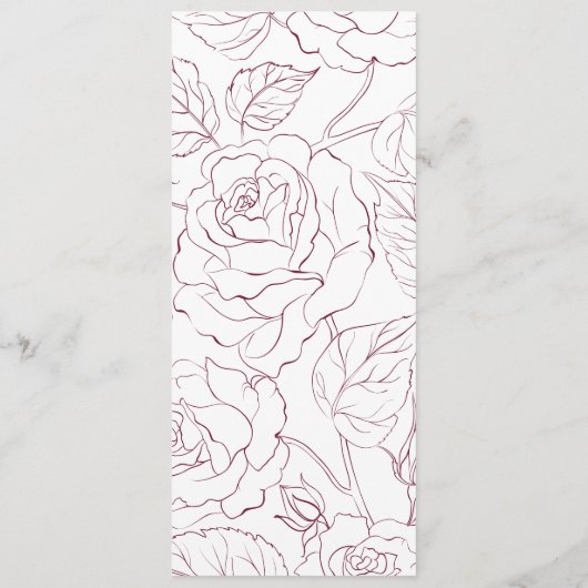 Menu de dîner de mariage (Dos)