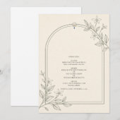 Menu de dîner de mariage à arche botanique moderne (Devant / Derrière)