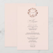 Menu de dîner de mariage à couronne de magnolia (Devant / Derrière)