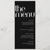 Menu de dîner de mariage à écriture manuscrite mod (Devant)