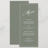 Menu de dîner de mariage à l'écriture manuscrite é (Devant / Derrière)