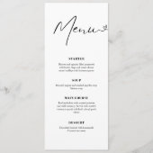 Menu de dîner de mariage à l'écriture manuscrite é (Devant)
