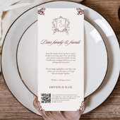 Menu de dîner de mariage à l'écriture manuscrite é