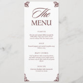 Menu de dîner de mariage à l'écriture manuscrite é (Devant)