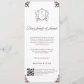 Menu de dîner de mariage à l'écriture manuscrite é (Dos)