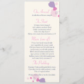 Menu de dîner de mariage à pétales de fleurs moder (Dos)
