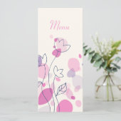 Menu de dîner de mariage à pétales de fleurs moder (Debout devant)