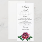 Menu de dîner de mariage Bourgogne. Menu de fête d (Devant / Derrière)