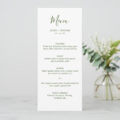Menu de dîner de mariage de Noël à calligraphie mi (Debout devant)