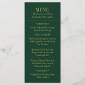 Menu de dîner de mariage élégant à rayures vert ch (Devant)