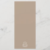 Menu de dîner de mariage élégant – Filigrane de ro (Dos)