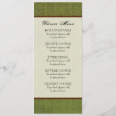 Menu de dîner de mariage, feuille de raisin (Dos)