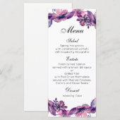 Menu de dîner de mariage floral Carte de menu de f (Devant / Derrière)