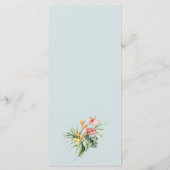 Menu de dîner de mariage floral Élégance Tropicale (Dos)