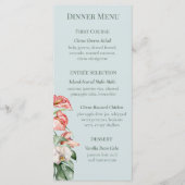 Menu de dîner de mariage floral Élégance Tropicale (Devant)