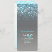 Menu de dîner de mariage gris bleu bulle graphique (Devant / Derrière)