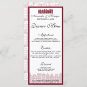 Menu de dîner de mariage hollandais des maisons du (Devant / Derrière)